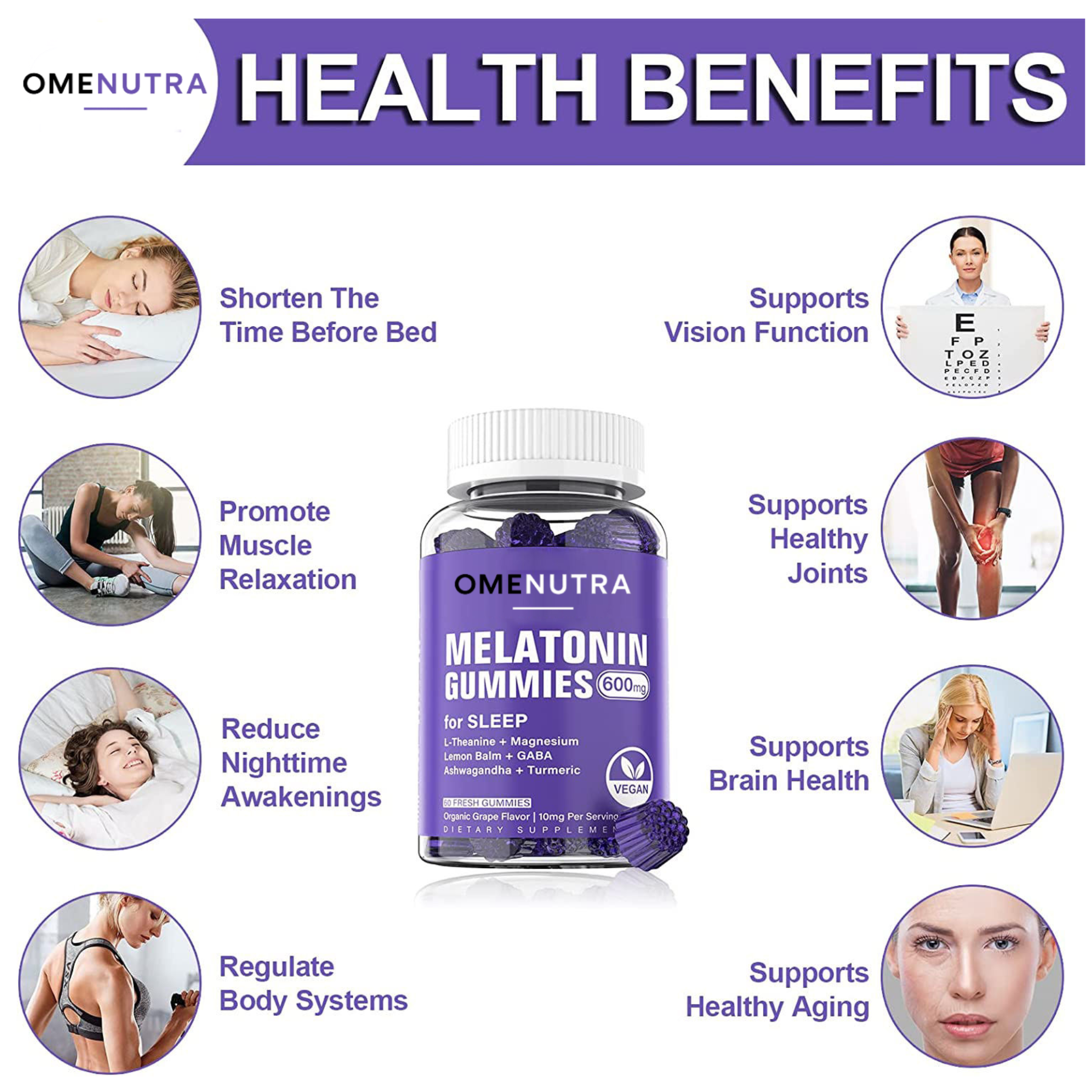 Melatonin Sleep Gummies – Restful Sleep Support (60ct)