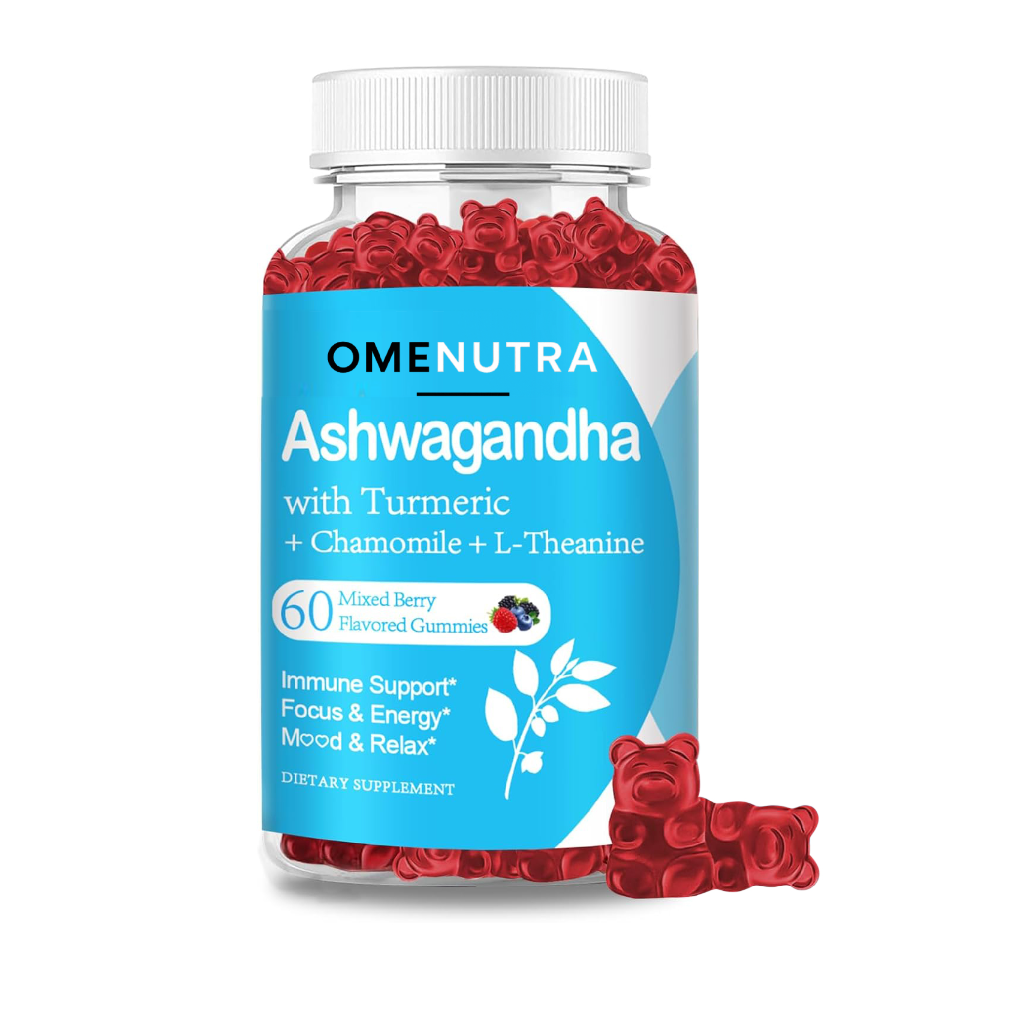 Ashwagandha Calm Gummies – Stress Relief, Mood Support & Relaxation (60ct)