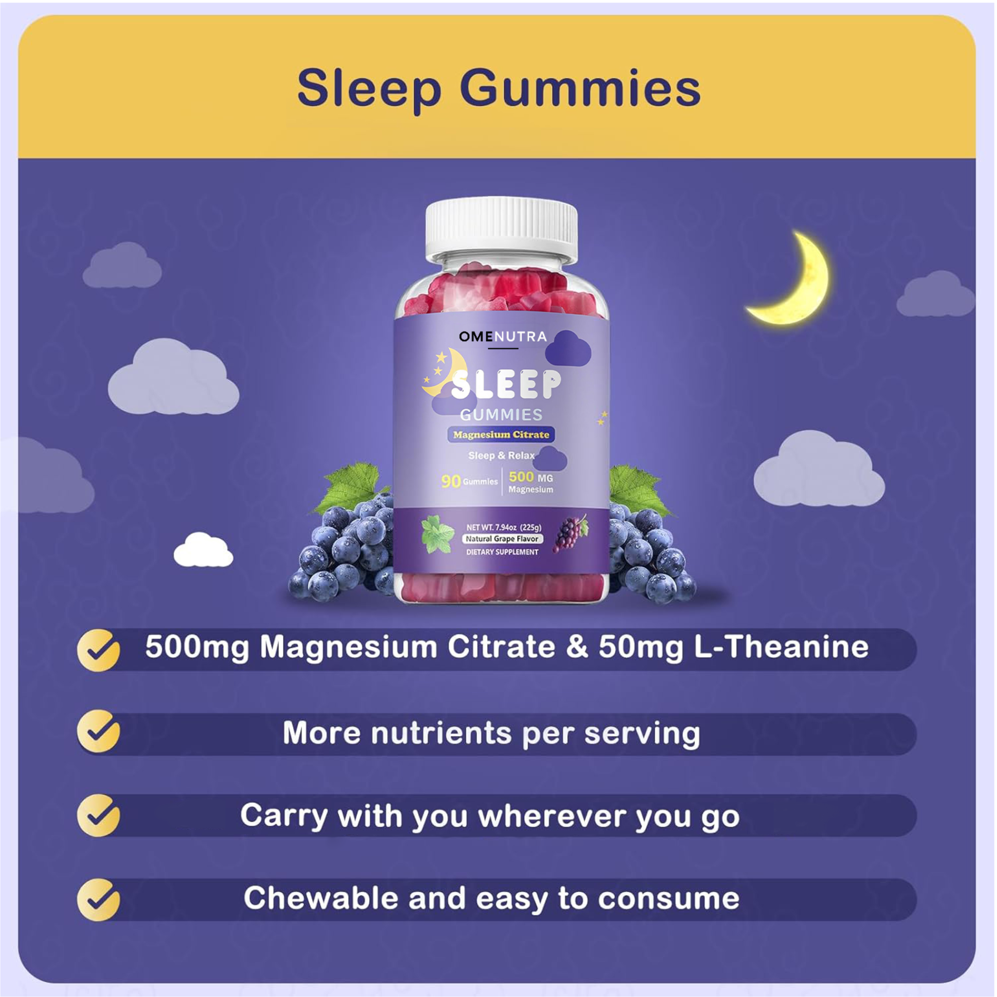Sleep gummies melatonin free (test) product #2)